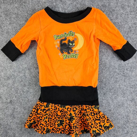 Toddler Halloween Outfit Size 18 mos Black Cat Shirt Skirt PURR-FECTLY PRETTY - Picture 1 of 15